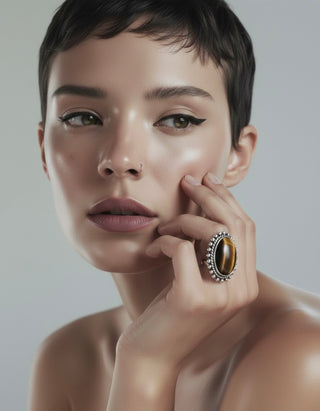 The Aurelian Eye: Adjustable Tiger’s Eye Statement Ring