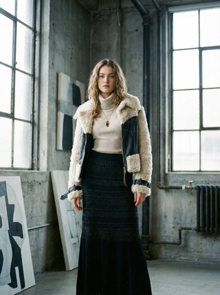 The Midnight Shimmer Textured Knit Skirt