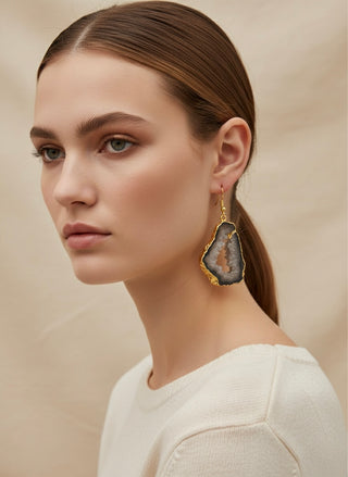 Half Solar Earring - Golden Shadow