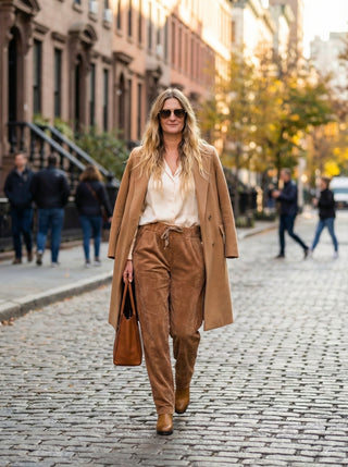 The Verona Velvet-Cord Jogger- Camel