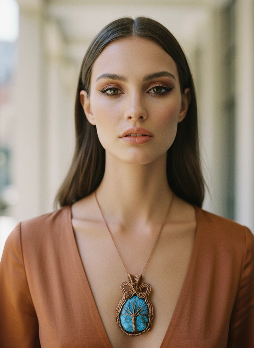 The Ethereal Roots Turquoise Pendant