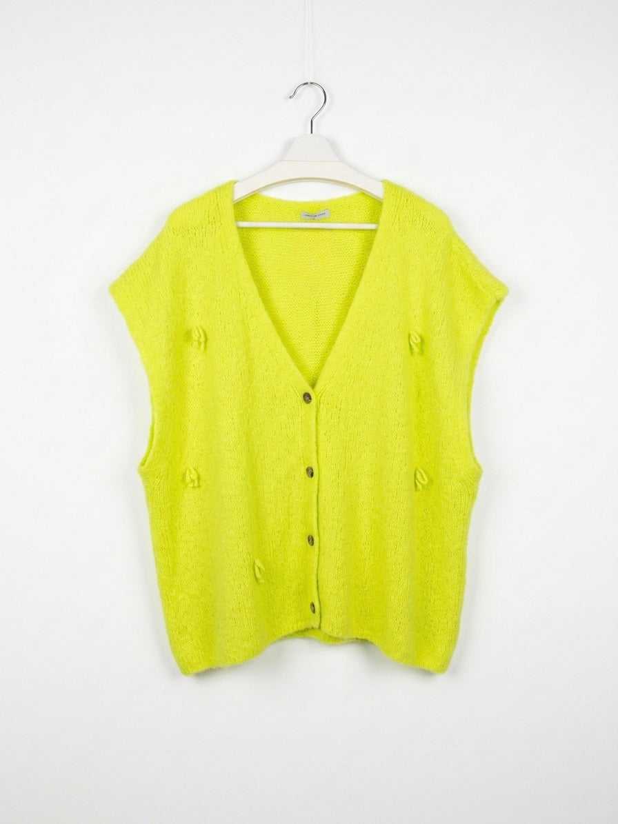 Neon Citron Oversized Knit Vest