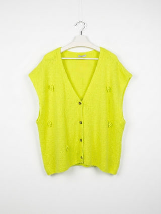 Neon Citron Oversized Knit Vest