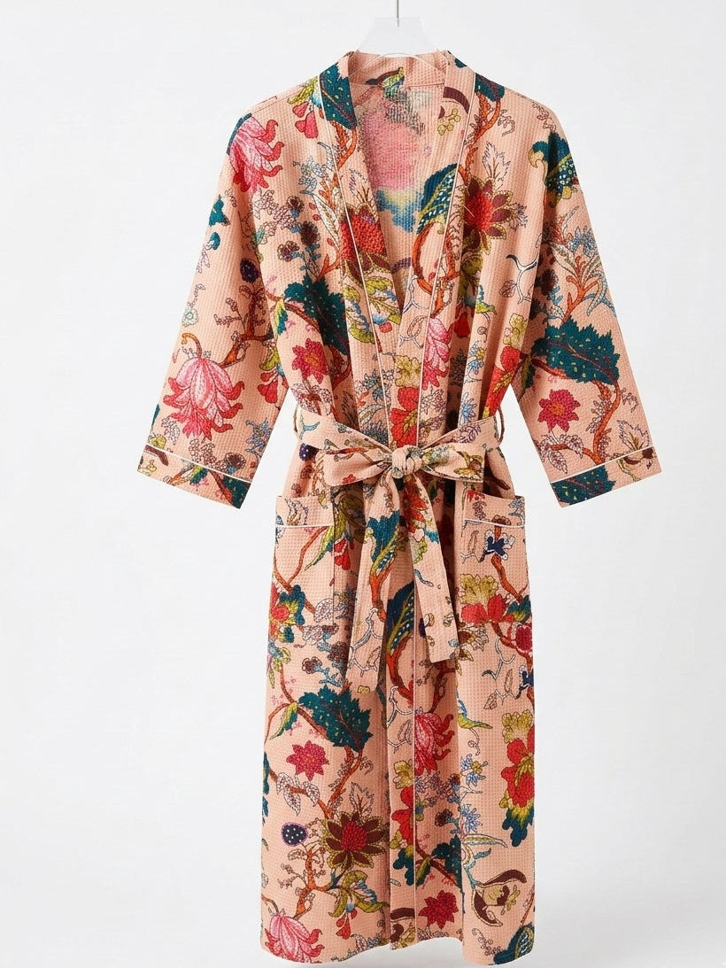 Desert Bloom Waffle Cotton Robe