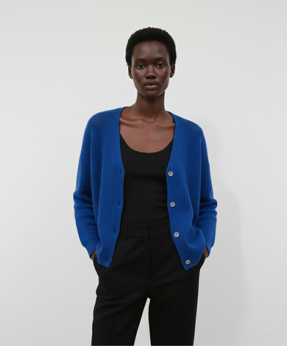The Cozy Knit  Royal BlueCardigan