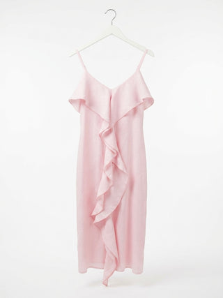 Shimmer Ruffle Mini Dress- Petal Pink