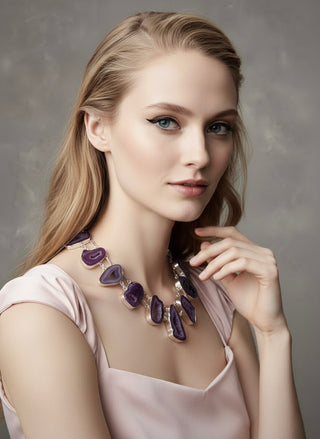 The  Amethyst Earth Geode Statement Collar