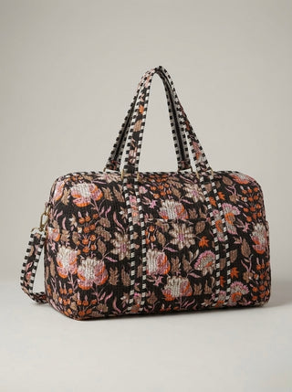 The Midnight Botanical Quilted Duffle
