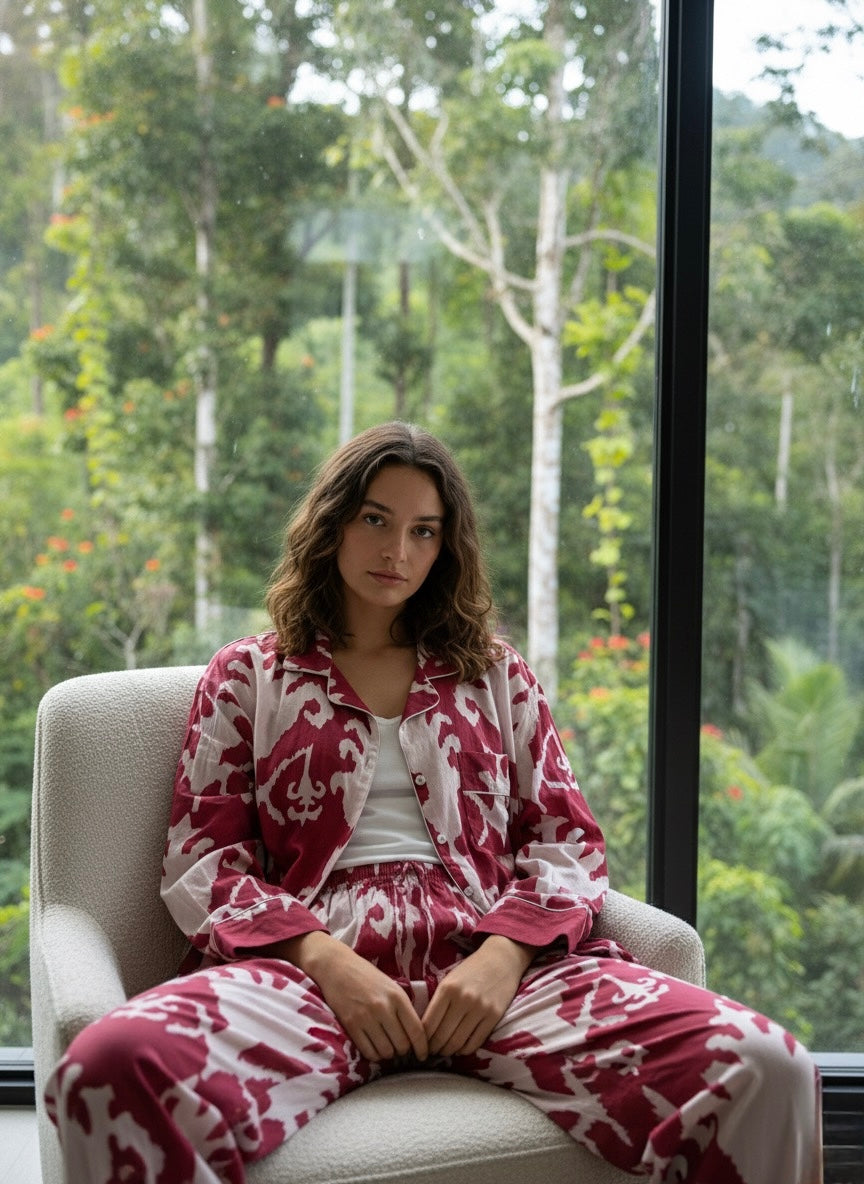 Rainforest Ikat Cotton Pajama Set