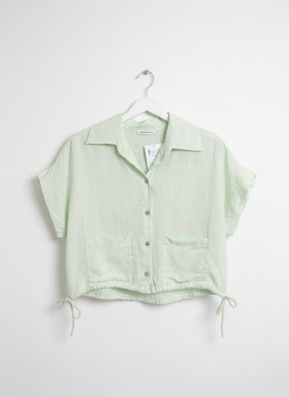 The Breezy Linen Drawstring Top