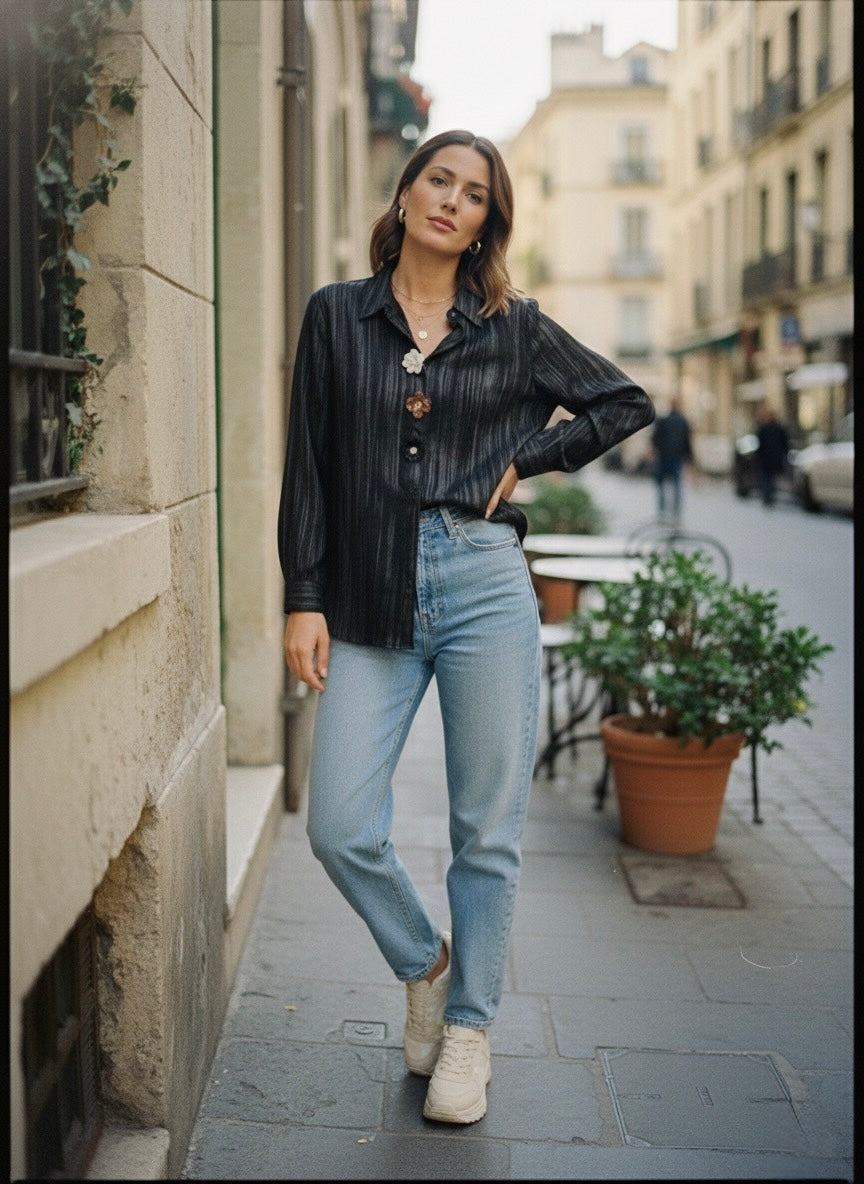 Enchanted Garden Striped Blouse