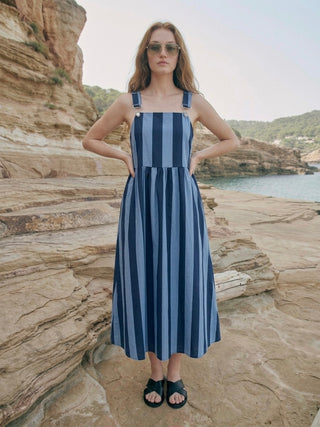The Marina Stripe Pinafore Dress