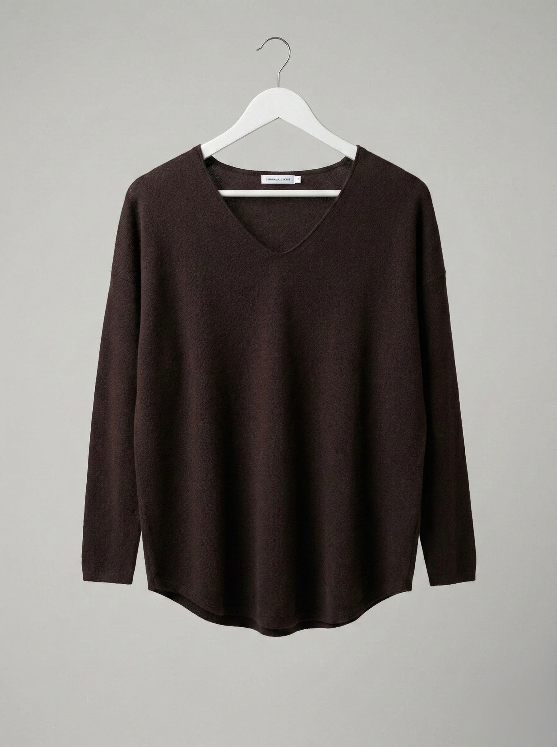 The Vivid Italian V-Neck Sweater- Chocolate Brown