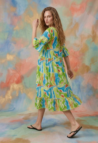 The Kaleidoscope Ruffle Midi