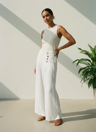 The Solano Wide-Leg LinenTrouser
