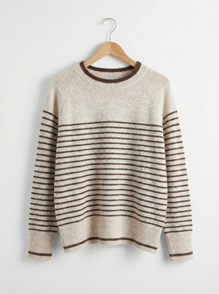 The Cozy Stripe Raglan Sweater & Scarf Set