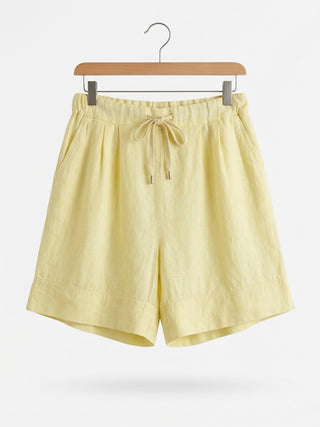 Linen Breezes Lounge Shorts- Lemon