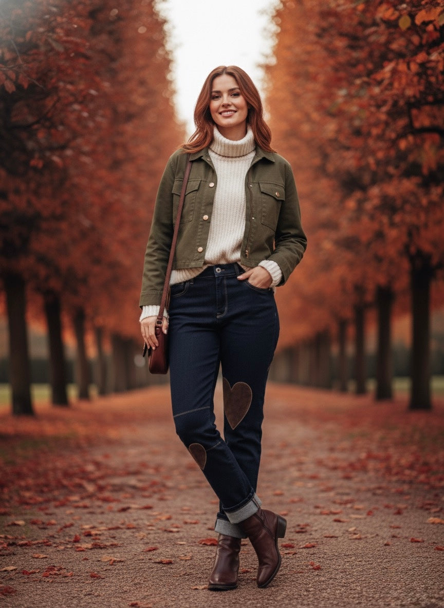 Cross-Your-Heart Straight Leg Denim