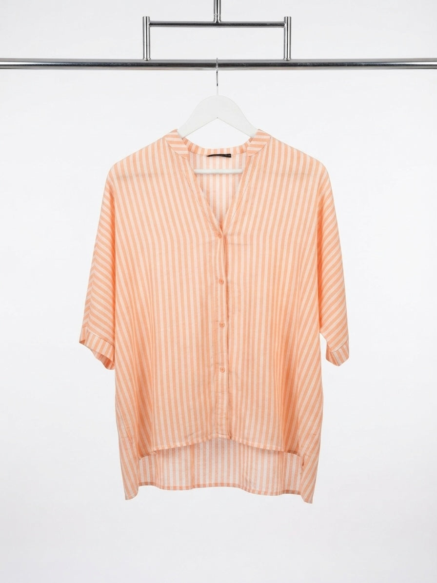 THE STRIPED RESORT SHIRT- APRICOT