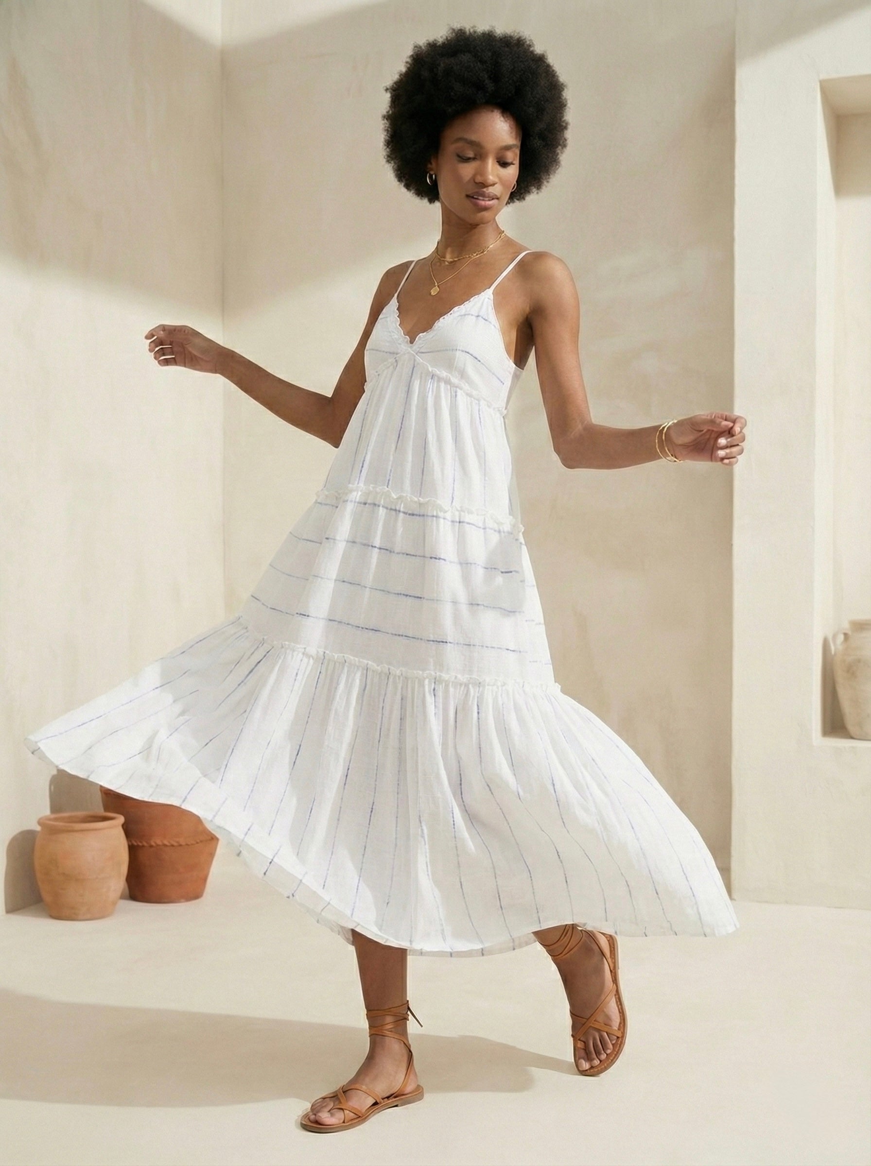 The Capri Breeze Tiered Cotton Maxi