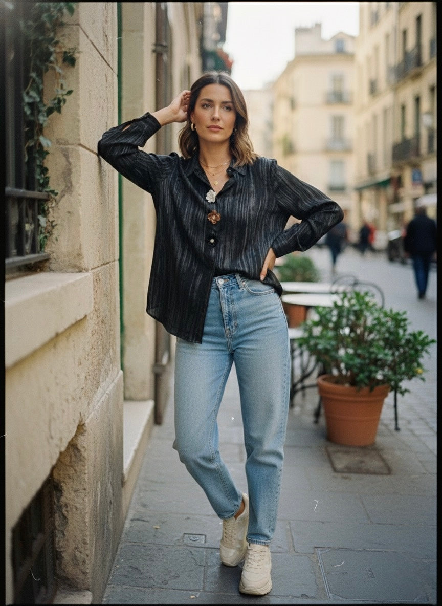 Enchanted Garden Striped Blouse