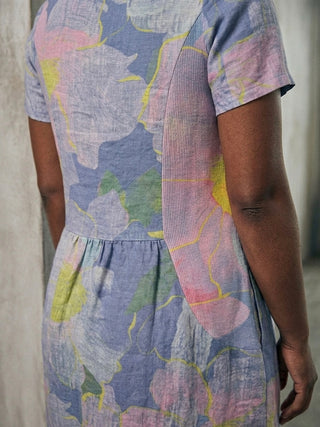 Linen/Cotton Blend Shift Dress- Watercolour Meadow