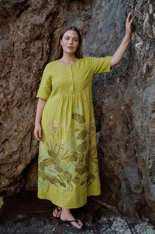 The Veridian Botanical Tunic- Pear Green.