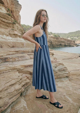 The Marina Stripe Pinafore Dress