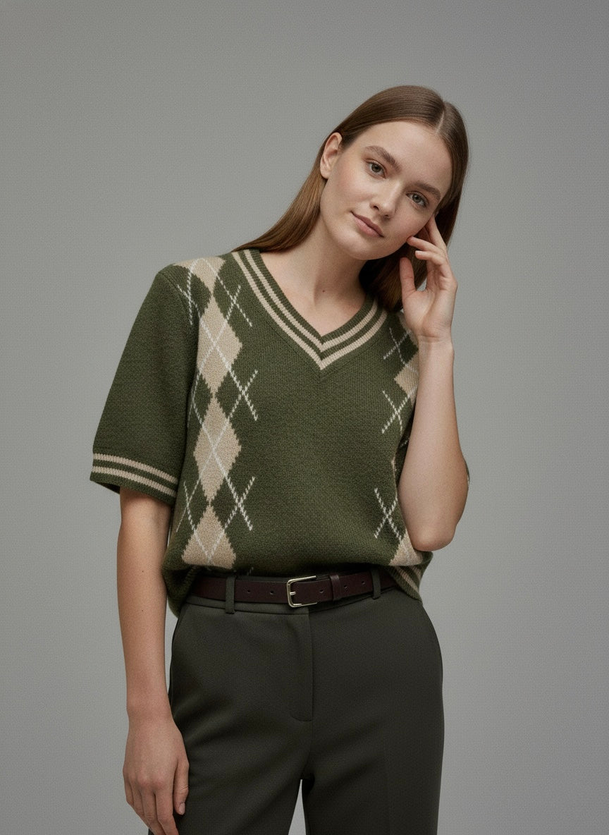 The Heritage Argyle Short-Sleeve Knit