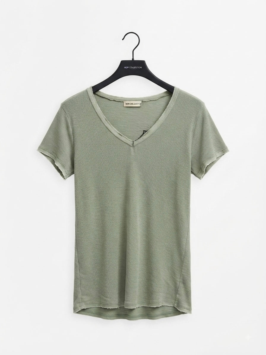 Essential V-Neck Tee - Sage
