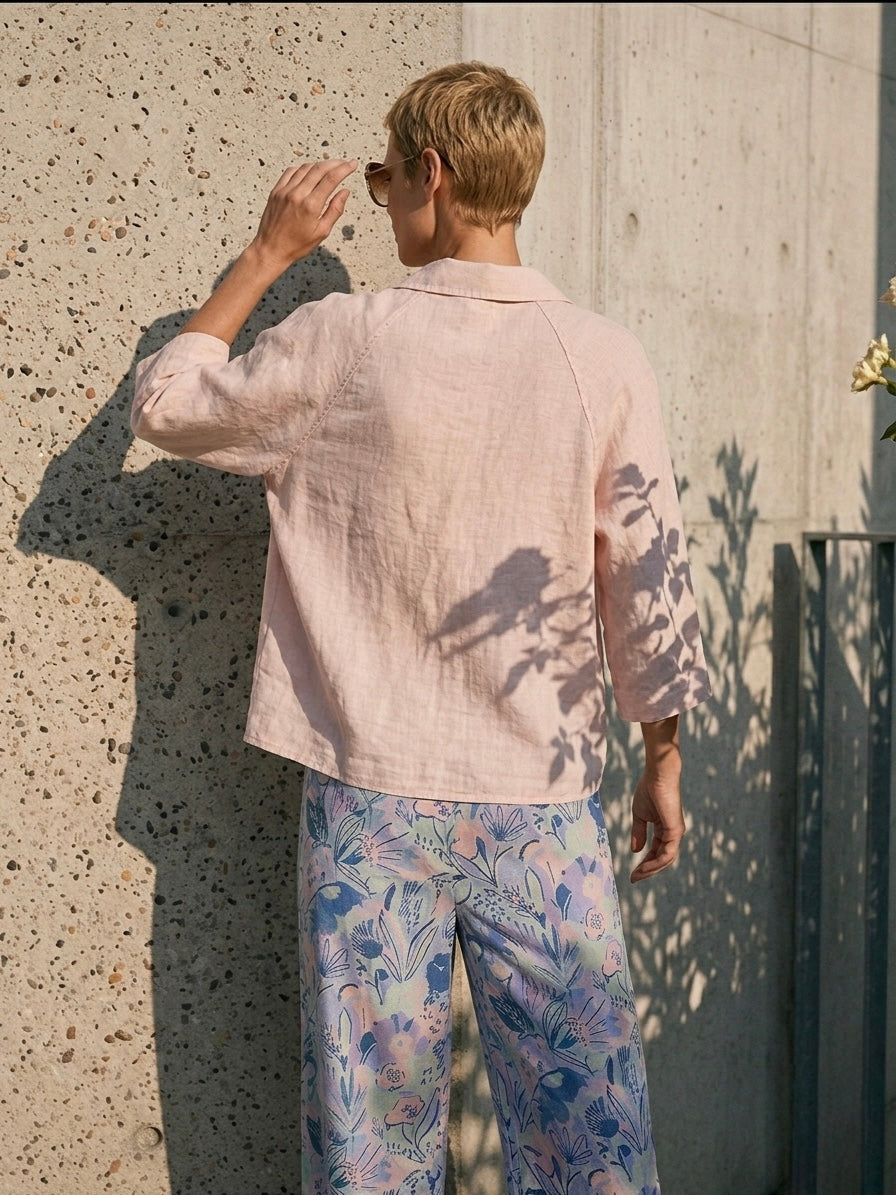 The Lucia Over-shirt- Petal Pink