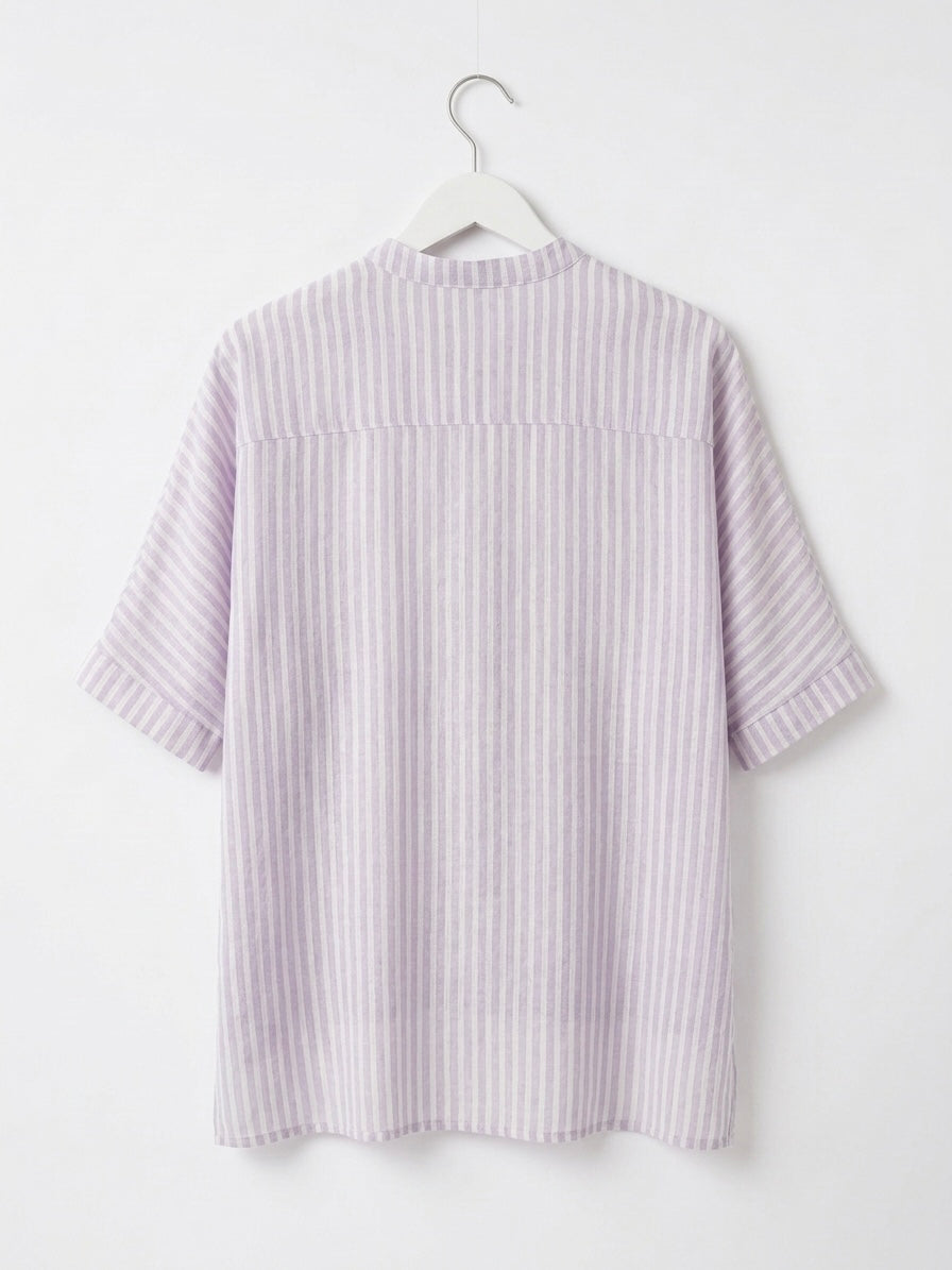 THE STRIPED RESORT SHIRT- MAUVE
