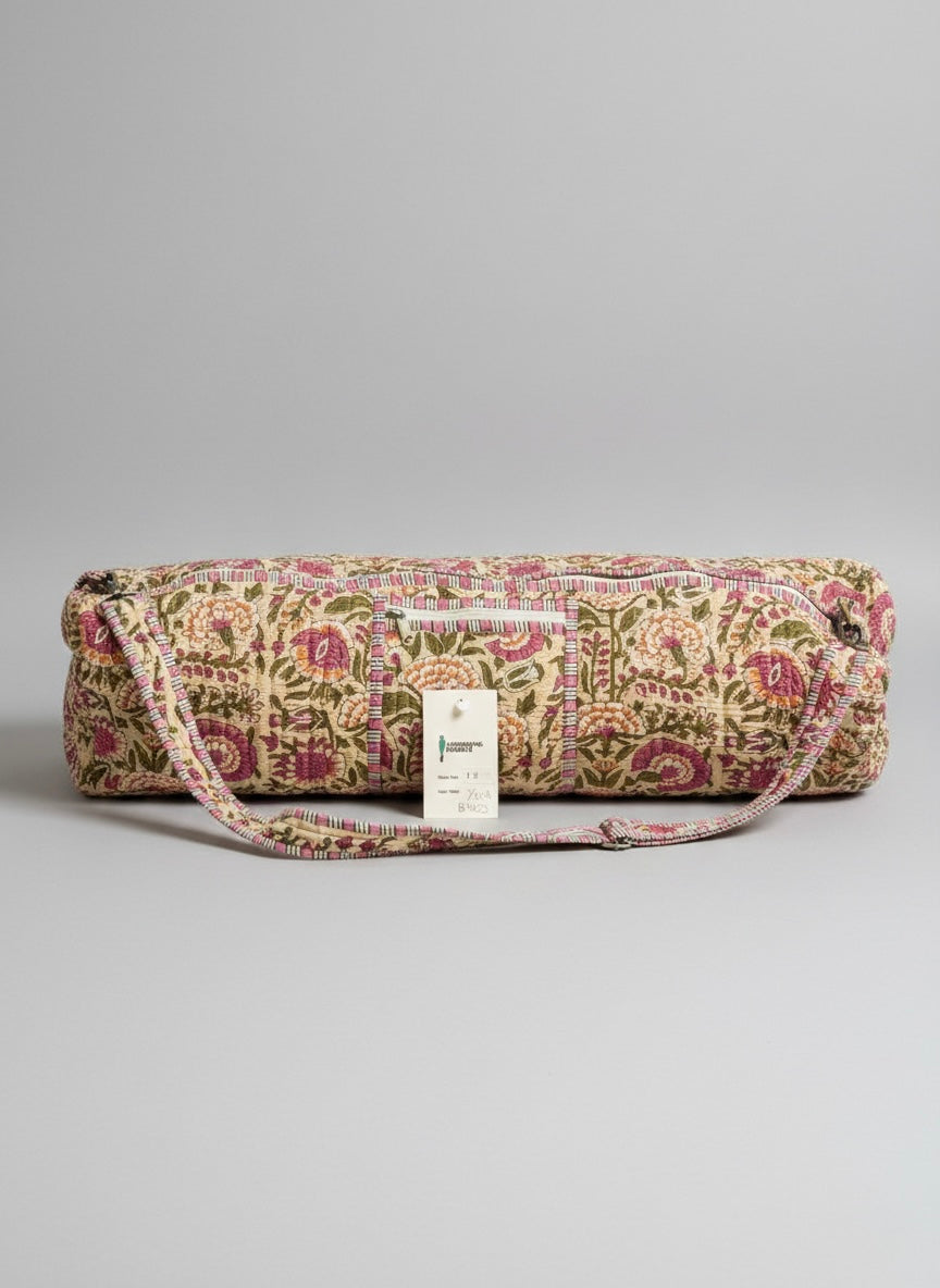 Boho Floral Quilted Yoga Mat Bag