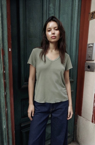 Essential V-Neck Tee - Sage