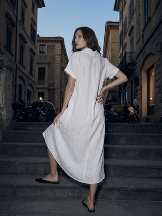 The Portofino Drawstring Midi- Antique White