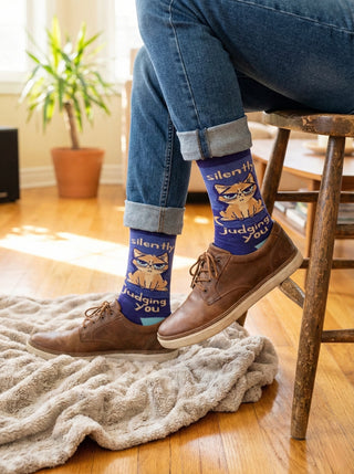 The Silently Judging You Cat Crew Socks