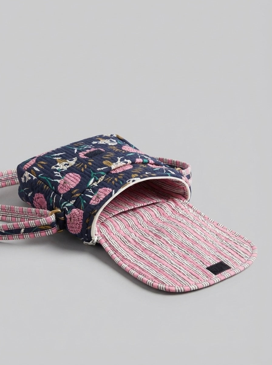 The "Midnight Garden" Quilted Sling Bag