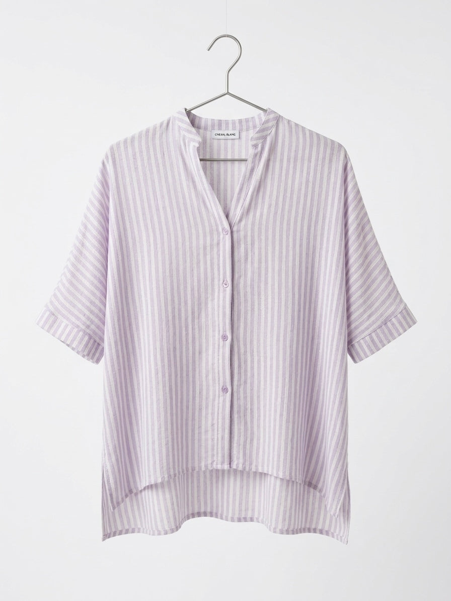 THE STRIPED RESORT SHIRT- MAUVE