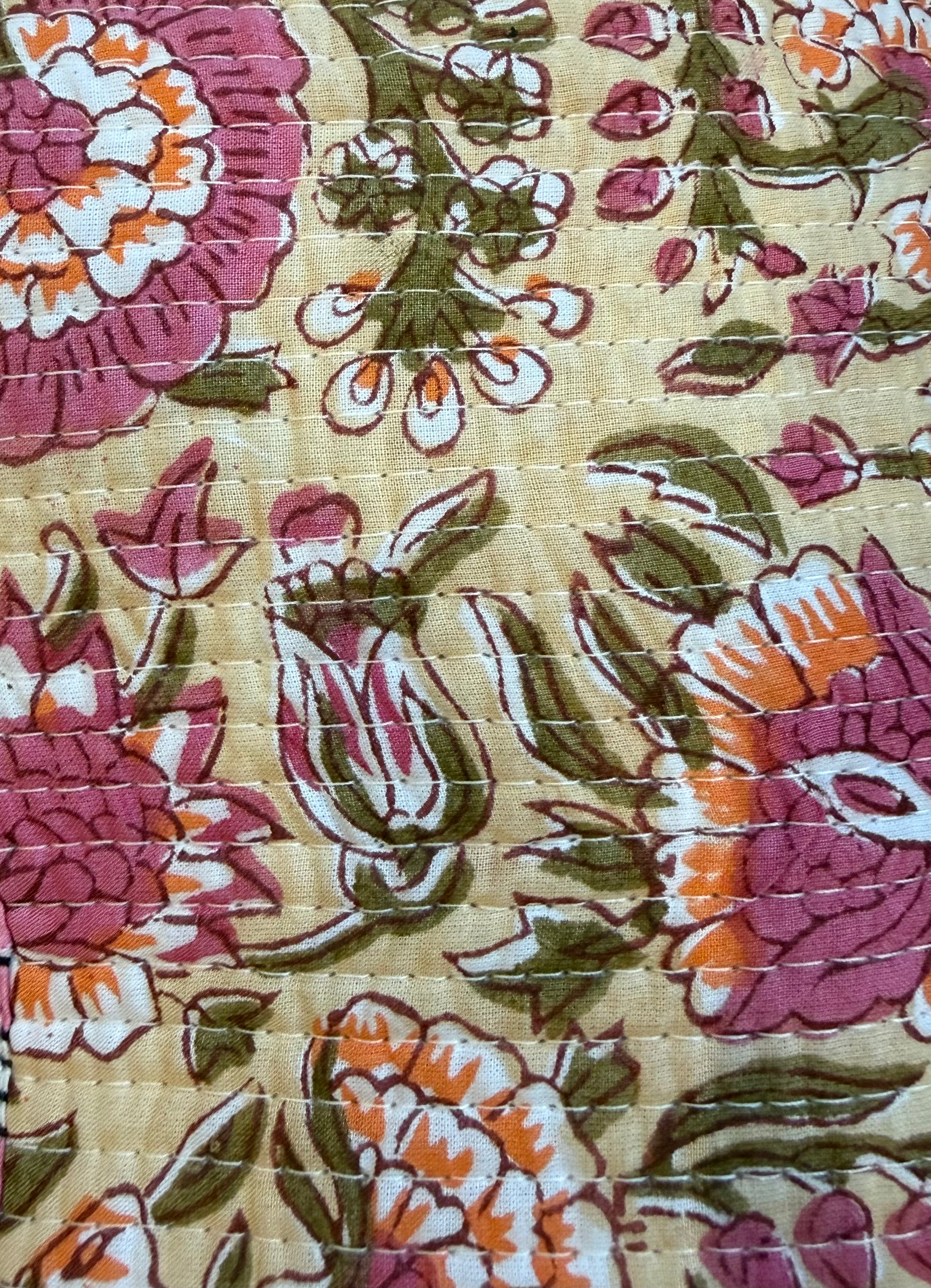Boho Floral Quilted Yoga Mat Bag