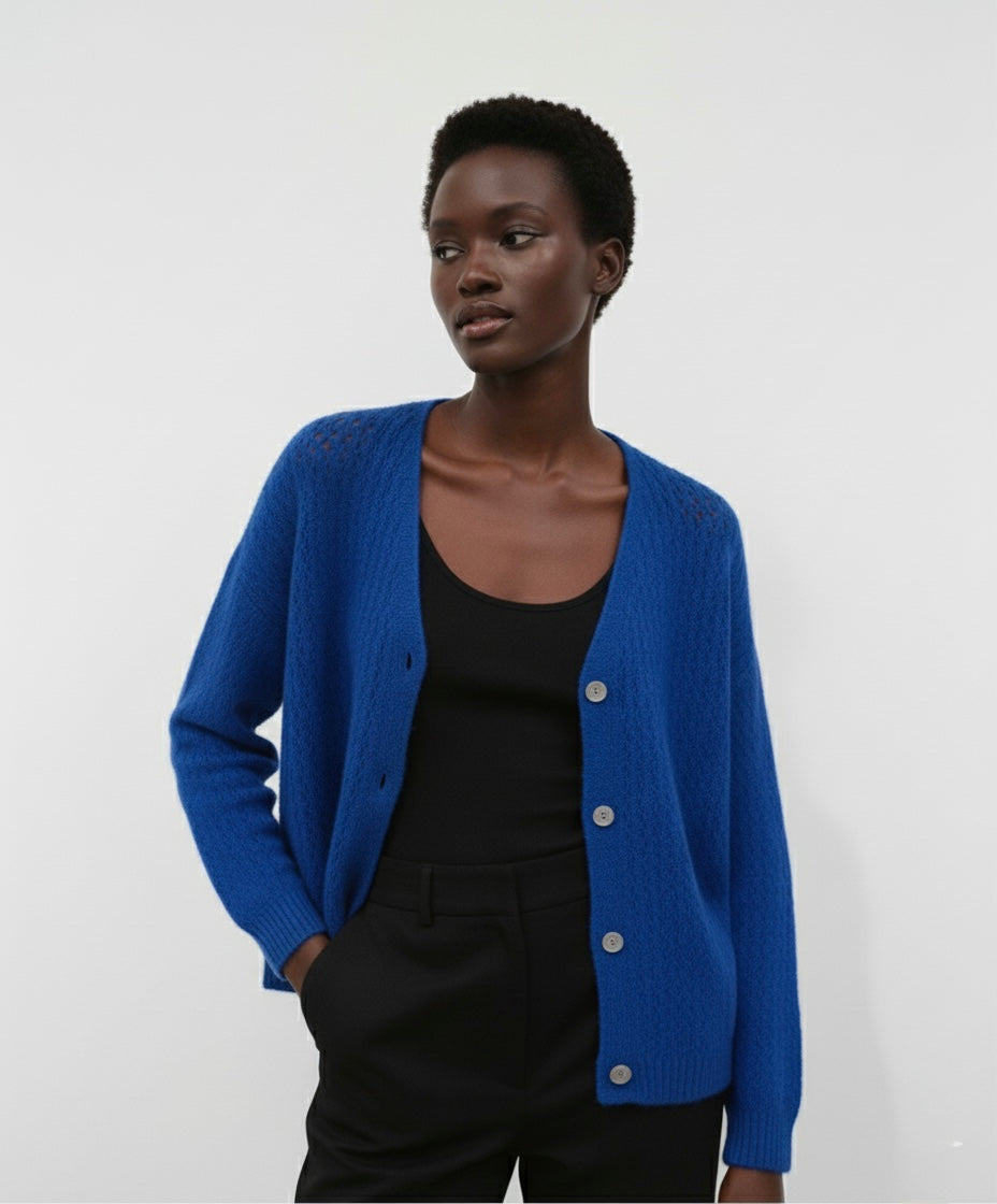 The Cozy Knit  Royal BlueCardigan