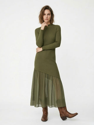 The Siena Asymmetrical Cashmere-Blend Knit Dress