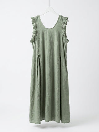 The Aria Ruffle Back-Tie Midi- Sage Green