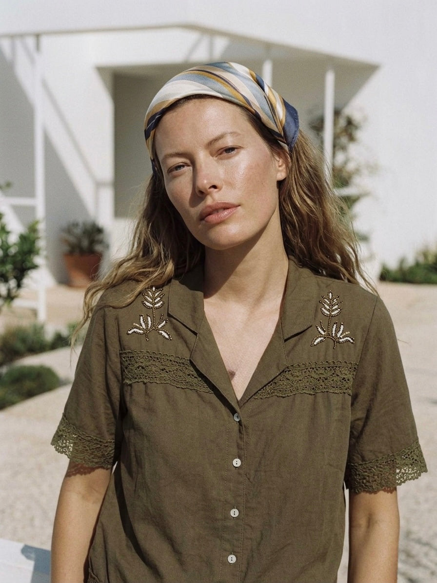 The Sage Embroidered Resort Shirt