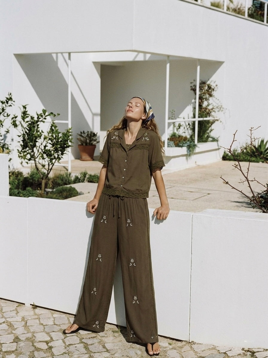 The Sage Embroidered Resort Shirt