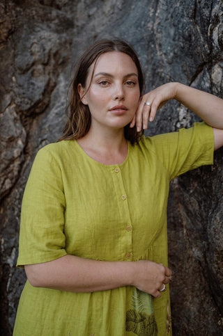 The Veridian Botanical Tunic- Pear Green.