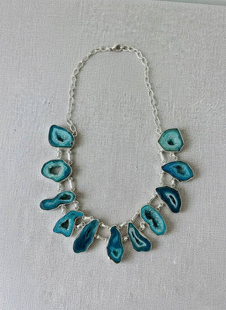Oceanic Agate Statement Necklace