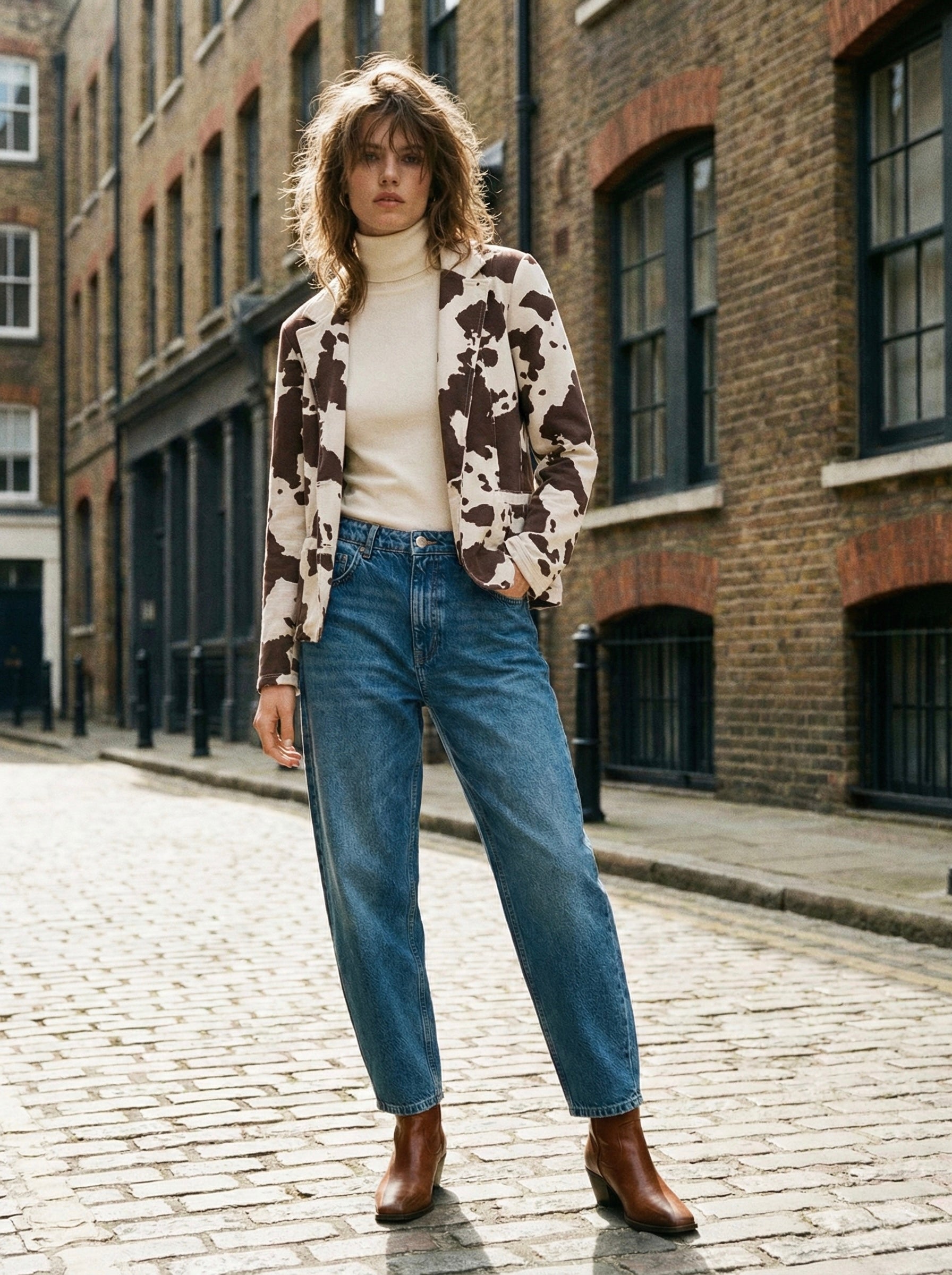 The Milano Cow-Print Blazer