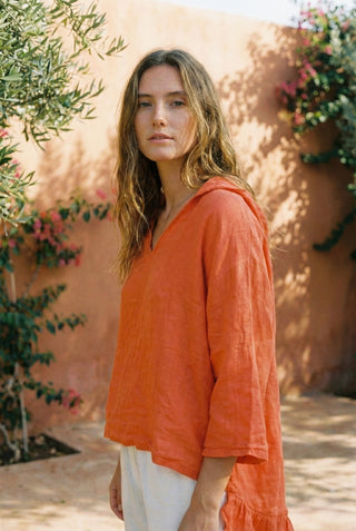 The Sunset Boho Linen Blouse