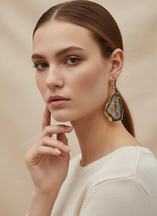 Half Solar Earring - Golden Shadow