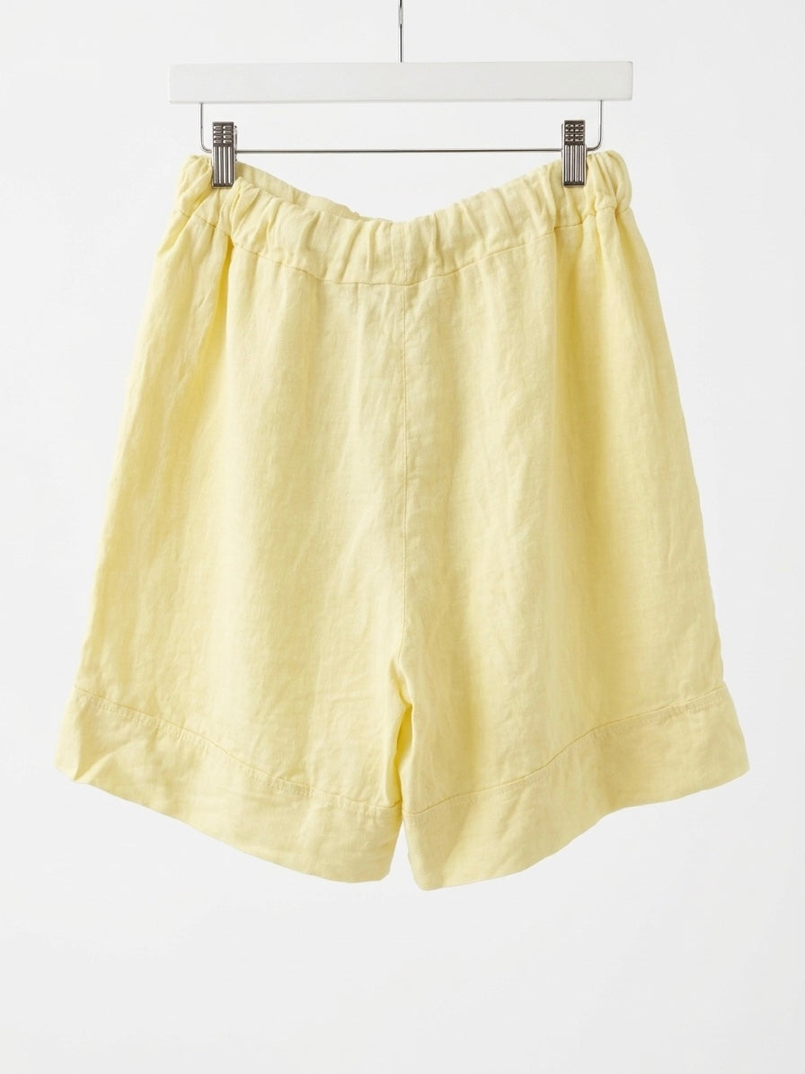 Linen Breezes Lounge Shorts- Lemon